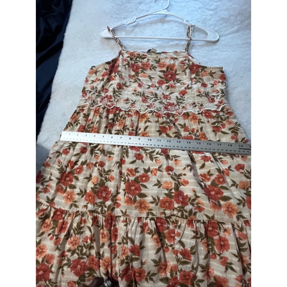 American Eagle Floral Babydoll Mini Dress Medium Lace Trim Boho Cottagecore M - Picture 6 of 10